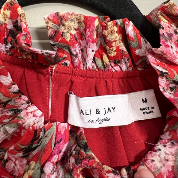 Anthropologie Ali & Jay Troubadour Red Floral Jumpsuit | Size Medium - Picture 5 of 12